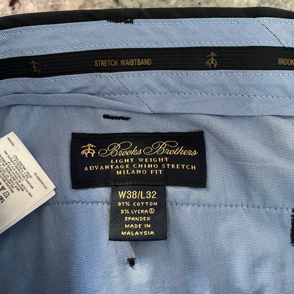 Brooks Brothers Men’s Milano Fit Stretch Advantage Chino® Pants W38/L32 Navy